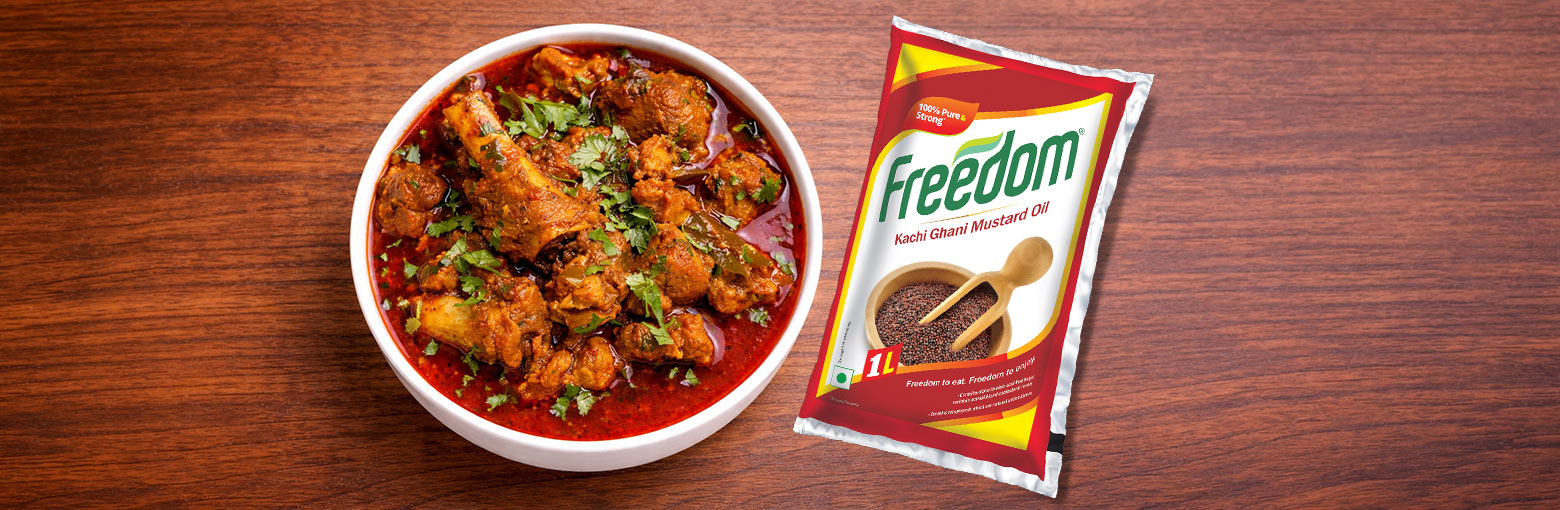 telangana style mutton curry with freedom mustard oil