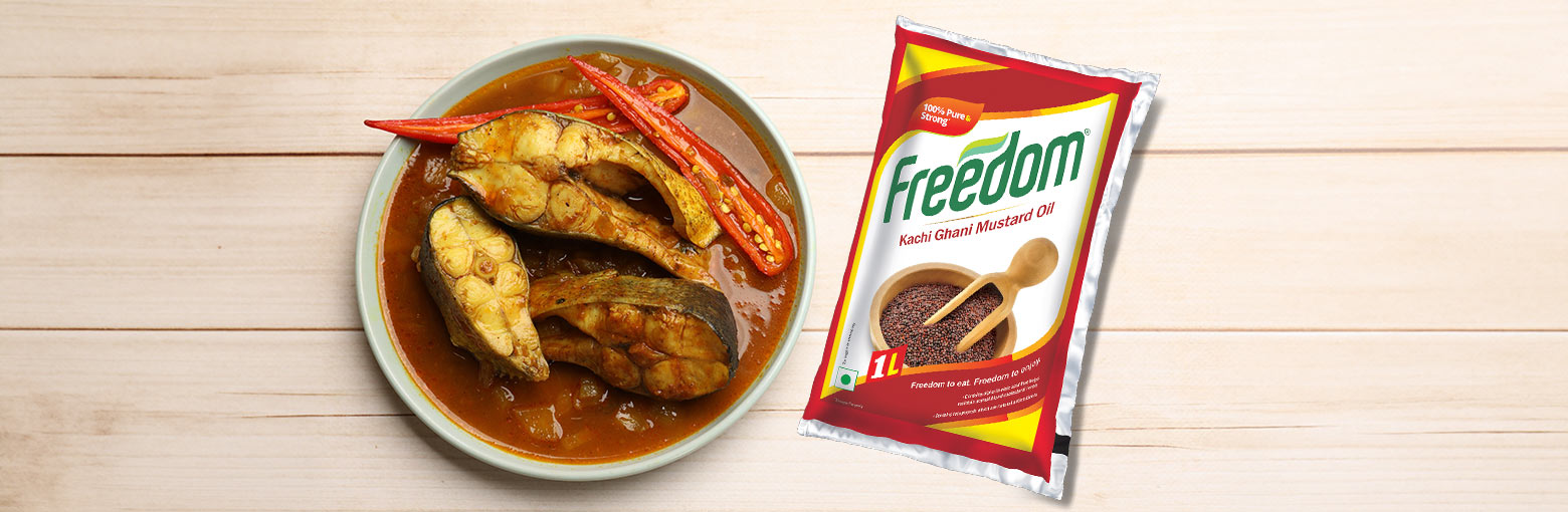 traditional fish curry with freedom mustard oil